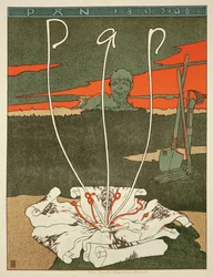 Reprodukcja plakatu reklamującego niemiecki przegląd artystyczny „Pan”