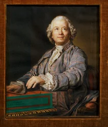 Kompozytor Christoph Willibald Gluck przy szpinecie (gwasz na pergaminie)