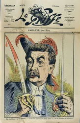 Portret francuskiego matematyka i polityka Paula Painleve (1863-1933) karykatura autorstwa Sirata dan „La Griffe” z 1917 r.