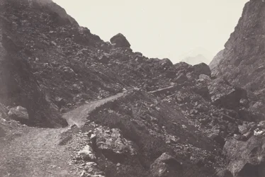 Św. Zbawiciel. Ścieżka chaosu prowadząca do Gavarnie Saint-Sauveur. Droga do chaosu..., 1853.
