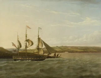 Statek przechodzący Portishead, ok. 1832 (olej na płótnie)