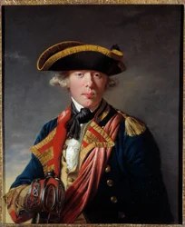 Portret Jamesa Cooka (1728 - 1779), brytyjskiego nawigatora około 1766 - 1768. Obraz Josepha Wrighta z Derby (1734 - 1797). Muzeum Sztuki Kansas City