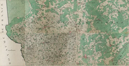 Mapa Loo - Lo, Belgia autorstwa Josepha de Ferraris (1726 – 1814)