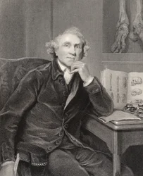 John Hunter, grawerowane przez G.H. Adcock, z „Narodowej Galerii Portretów, tom V”, wydana ok. 1835 r. (lito)
