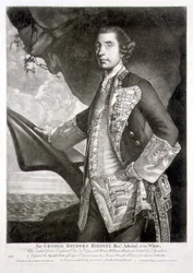 Уильям Дикинсон (1746-1823) пабын сийлсэн цагаан адмирал Сэр Жорж Бриджс Роднигийн (1719-92) хөрөг зураг. Карингтон Боулз (fl.1744-93) (сийлбэр)поли