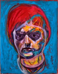 Wyrazisty portret abstrakcyjny