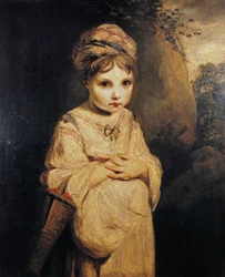 Dziewczyna z truskawkami, obraz Joshua Reynolds (1723-1792), olej na płótnie, 76, 6x63, 7 cm