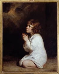 Mały Samuel na obrazie modlitewnym Joshua Reynolds (1723-1792) 1777 Nd. 0,89x0,7 m Montpellier musee Fabre - Modlący się niemowlę Samuel. Obraz Joshuy Reynoldsa (1723-1792)