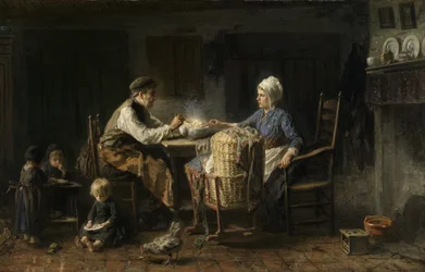 Oszczędny posiłek (olej na płótnie)