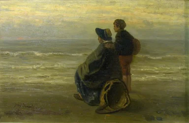 Matka z dzieckiem na brzegu morza, ok. 1890 (olej na płycie)