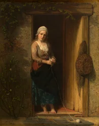 Ida, córka rybaka, w drzwiach