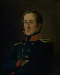Malarz morski Emil Wilhelm Normann w mundurze oficera marynarki