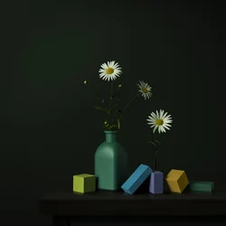 Wazon „Daisy” z geometrycznymi blokami