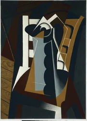 Martwa natura na krześle - olej na drewnie