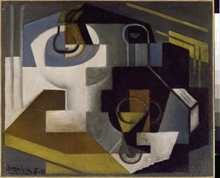 Martwa natura z miską na owoce - obraz Juan Gris (1887-1927)