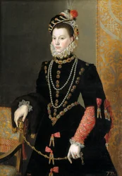 Hiszpański:  La reina Isabel de Valois, tercera esposa de Felipe II Królowa Elżbieta de Valois, trzecia żona Filipa II