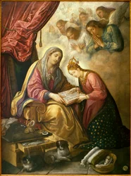 Św. Anna ucząca się czytać Matce Boskiej - Obraz Juana de Roelas (ok. 1558/1560-1625), olej na płótnie, ok. 1560-1625. 1615 - Muzeum Sztuk Pięknych w Sewilli, Hiszpania