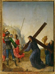 Chrystus niosący krzyż (obraz na drewnie dębowym)