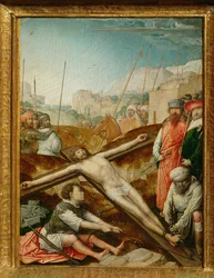 Chrystus przybity do krzyża (obraz na drewnie dębowym)