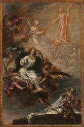 Studium do obrazu "Wniebowzięcie Najświętszej Marii Panny" dla San Augustín w Sewilli, ok. 1670-72 (olej na drewnie)