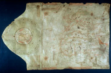 Mapa morska Juana de la Cosa (1460-1510), kartografa i towarzysza żeglarza Krzysztofa Kolumba (1451-1506)