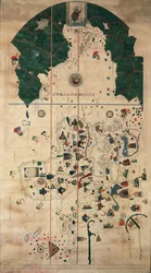 Mapa planisfer Portolan-Nautical autorstwa Juana de la Cosa, około 1500