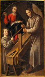 Warsztat Nazaretu. Obraz Juana del Castillo (ok. 1590-1658), olej na płótnie, ok. 1634-1636. Muzeum Sztuk Pięknych w Sewilli, Hiszpania.
