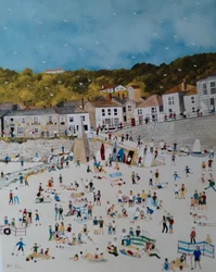 Mousehole Beach, 2018 (gwasz na papierze)