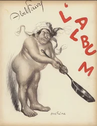 Nagi kucharz rzucający litery L