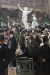 Piątek w salonie des artistes francais. Obraz Julesa Alexandre Gruna (1868-1939), olej na płótnie, sztuka francuska
