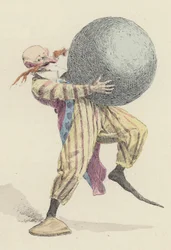 Klaun trzymający dużą piłkę (kolor lito)