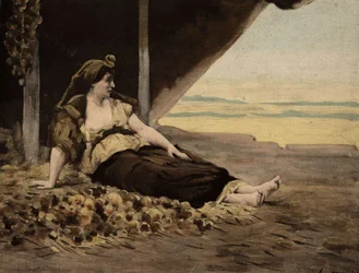 Kleopatra (Cleopatre) sprzedająca cebulę. Pantagruel, ilustracja autorstwa Julesa Garniera. W "Rabelais i dzieła Julesa Garniera".