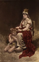Semyramis (Semiramis) zwijająca belistre (włóczęgę). Pantagruel, ilustracja Julesa Garniera. W "Rabelais i dzieła Julesa Garniera".