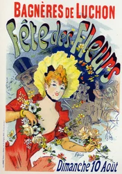 Sztuka. Zabawa. Święto kwiatów w Bagneres de Luchon. Plakat Jules Cheret, Francja, c.1895 (plakat)