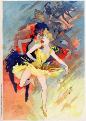 Sztuka. Zabawa. Taniec. Alegoria Jules Cheret, Francja, c.1890 (plakat)