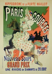 Reprodukcja plakatu reklamującego „Paris Courses”, Hipodrom de la Porte Maillot, Paryż, 1890