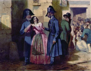 Aresztowanie prostytutki przez policję, ok.1835