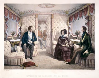 Król Ludwik Filip, królowa Wiktoria i książę Albert w powozie królewskim, 1846 r.