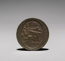 Medal: Five Sols wydany przez Monneron Brothers, Paryż, 1792.