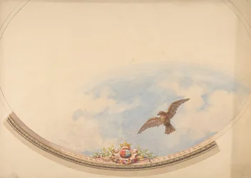 Projekt sufitu malowany chmurami i szybującym orłem, II poł. XIX w. Twórcy: Jules-Edmond-Charles Lachaise, Eugène-Pierre Gourdet.