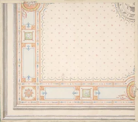 Projekt stropu recto, wymiary z kodem projektu verso, II poł. XIX w. Twórcy: Jules-Edmond-Charles Lachaise, Eugène-Pierre Gourdet.