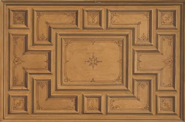 Projekt zdobionego sufitu, 1840-97. Twórcy: Jules-Edmond-Charles Lachaise, Eugène-Pierre Gourdet.