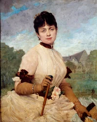 Portret Madame Toulmouche Obraz Jules Elie Delaunay (1828-1891) 1884 Nd. 0,90 X 0,74 m Nantes, musee des Beaux Arts