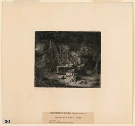 Wnętrze holenderskiej chaty, z „Akwaforty obrazów w Metropolitan Museum, Nowy Jork”