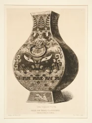 Wazon emaliowany Cloisonne
