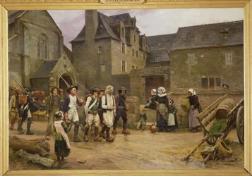 Rewolucjoniści z Fouesnant otoczeni przez Gwardię Narodową w 1792 roku, około 1886-87