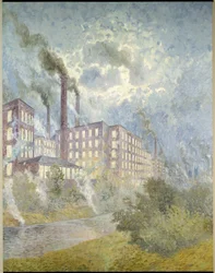 Fabryka włókiennicza "La Lys", ok. 1913 (olej na płótnie)