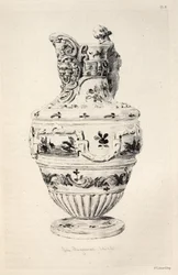 Historia sztuki ceramicznej: opisowe i filozoficzne studium garncarstwa wszystkich epok i wszystkich narodów: Hiszpania: Talavera de la Reina - fajans - dzban (Tablica X)