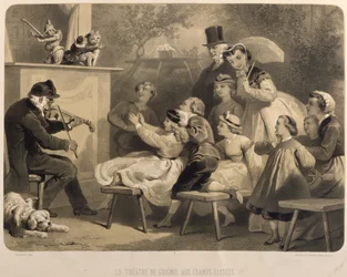 Teatr Guignol, Champs-Elysees, ryty: Claude Regnier (fl.1840-66) Bettanier i Morion