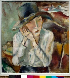 Portret Hermine z Wielkim Kapeluszem Obraz Julesa Pascina (1885-1930)